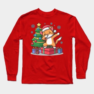 Kitty Dab Vibes: Cat in Christmas Sweater T-Shirt Long Sleeve T-Shirt